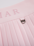 Pique pleated skirt - Pink