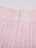 Pique pleated skirt - Pink