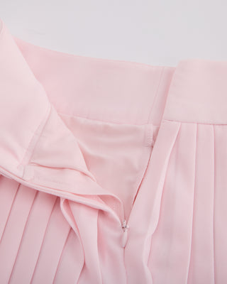 Pique pleated skirt - Pink