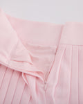 Pique pleated skirt - Pink