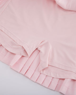 Pique pleated skirt - Pink