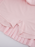 Pique pleated skirt - Pink