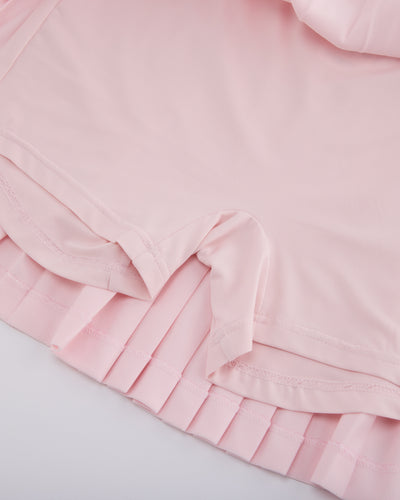 Pique pleated skirt - Pink