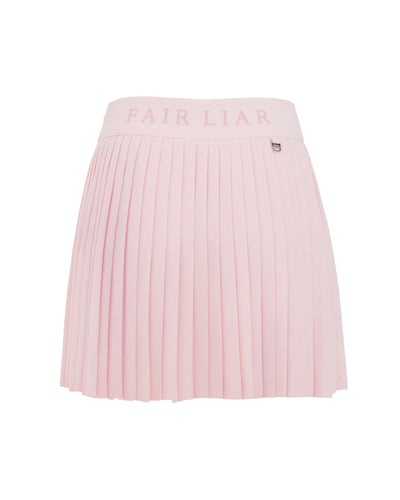 Pique pleated skirt - Pink