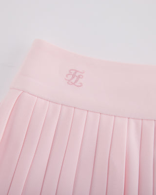 Pique pleated skirt - Pink