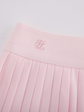 Pique pleated skirt - Pink