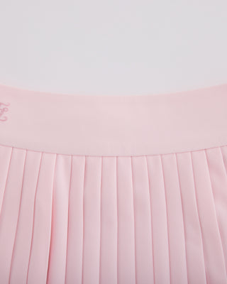 Pique pleated skirt - Pink