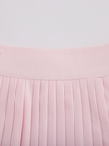 Pique pleated skirt - Pink