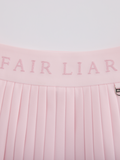 Pique pleated skirt - Pink