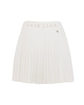 Pique pleated skirt - White