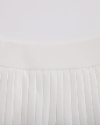 Pique pleated skirt - White