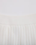 Pique pleated skirt - White