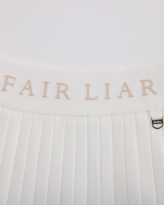 Pique pleated skirt - White