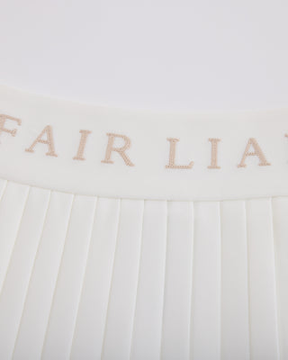 Pique pleated skirt - White
