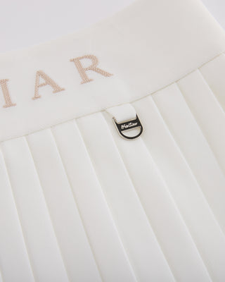 Pique pleated skirt - White