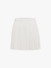 Pique pleated skirt - White