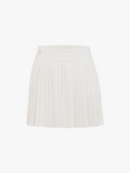 Pique pleated skirt - White