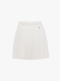 Pique pleated skirt - White