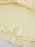 Pique pleated skirt - Yellow