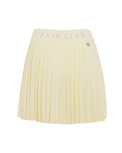 Pique pleated skirt - Yellow
