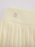 Pique pleated skirt - Yellow