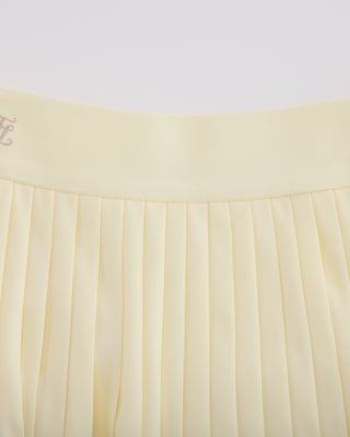 Pique pleated skirt - Yellow