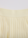 Pique pleated skirt - Yellow