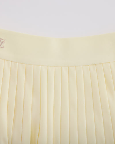 Pique pleated skirt - Yellow