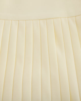Pique pleated skirt - Yellow
