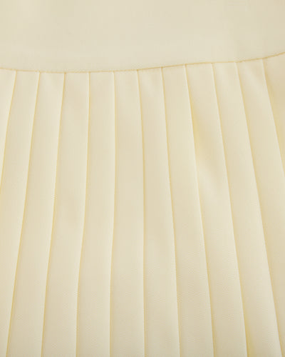 Pique pleated skirt - Yellow
