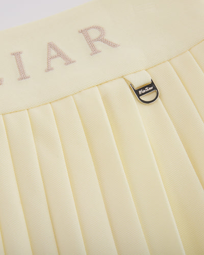 Pique pleated skirt - Yellow
