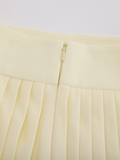 Pique pleated skirt - Yellow