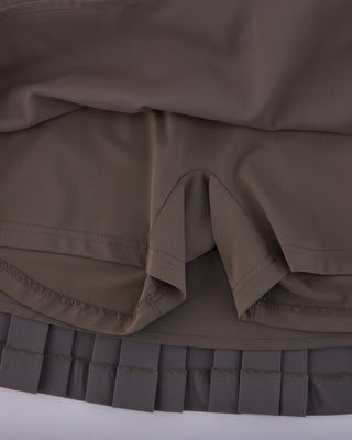 Double Pleated Band Skirt - Cocoa