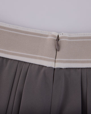 Double Pleated Band Skirt - Cocoa