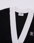 Color Scheme V-neck vest - Black