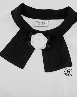 Detachable Lace Ribbon Sleeveless Knit - White