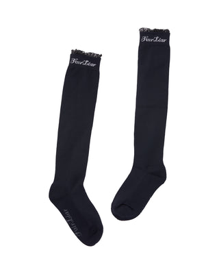 Frill Point Knee Socks - Black