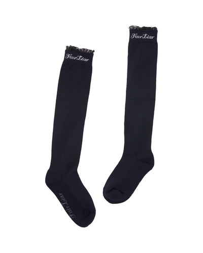 Frill point knee socks - Black
