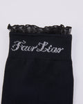 Frill point knee socks - Black