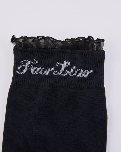 Frill point knee socks - Black