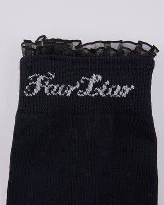 Frill Point Knee Socks - Black