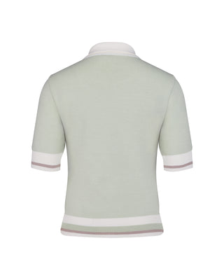 Color Combination Crop Knit - Green