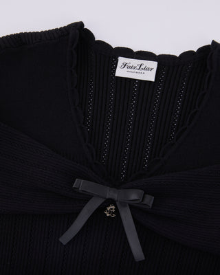 Ribbon Shirring Knit - Black