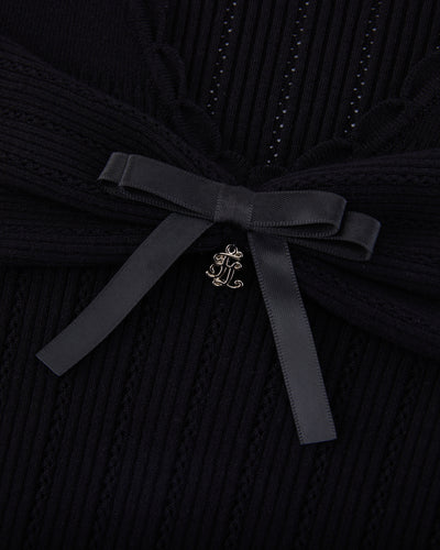 Ribbon shirring knit - Black