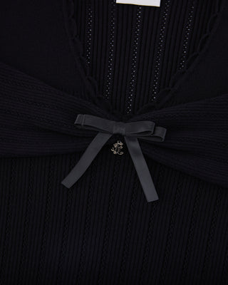 Ribbon Shirring Knit - Black