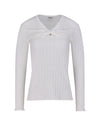 Ribbon shirring knit - White