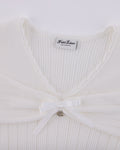 Ribbon shirring knit - White