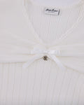 Ribbon shirring knit - White