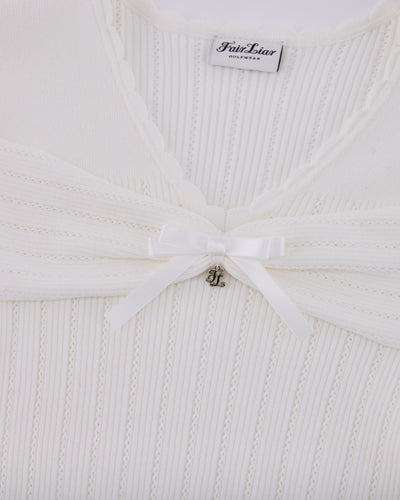 Ribbon shirring knit - White