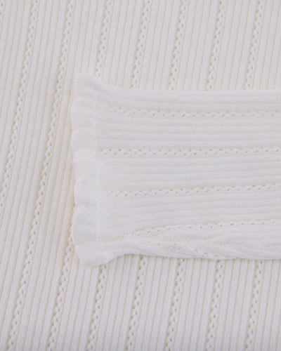 Ribbon shirring knit - White